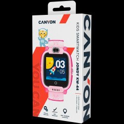 Смарт часовник CANYON Jondy KW-44, 1.44  IPS 240*240, ASR3603S, Nano SIM, 192+128MB+512MB TF Card, GSM(B3/B8), LTE(B1.2.3.5.7.8.20) 700mAh battery, GPS+Glonas, APP for iOS and Android, MP3 Audio Player, 7 Games, Camera, host:53.3*43.5*16mm strap:230*20mm,48g, Pink