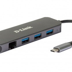 Аксесоари за лаптопи DLINK 5-in-1 USB-C Hub with Gigabit Ethernet/Power Delivery