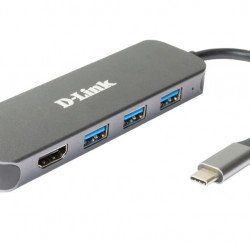 Аксесоари за лаптопи DLINK 5-in-1 USB-C Hub with HDMI/Power Delivery