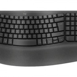 Клавиатура LOGITECH Wave Keys wireless ergonomic keyboard - GRAPHITE - US INT`L - 2.4GHZ/BT - N/A - INTNL-973 - UNIVERSAL