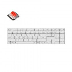Клавиатура Геймърска механична клавиатура Keychron K5 Pro White QMK/VIA Full-Size Low-Profile Gateron(Hot Swappable) Red Switches RGB Backlight