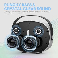 Колонка W-King Блутут мобилна колонка Bluetooth Speaker - T8 Black - 30W, Deep Bass