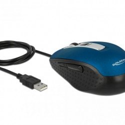 Мишка Оптична мишка DeLock, USB-A, 5 бутона , Синя