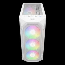 Кутии и Захранвания GAMDIAS кутия Case ATX - AURA GC1 Elite White - Mesh, RGB, Tempered Glass