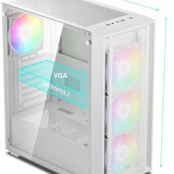 Кутии и Захранвания GAMDIAS кутия Case ATX - AURA GC2 Elite White - Mesh, RGB, Tempered Glass