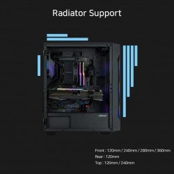 Кутии и Захранвания ZALMAN кутия Case ATX - I3 NEO TG Black - aRGB, Tempered Glass