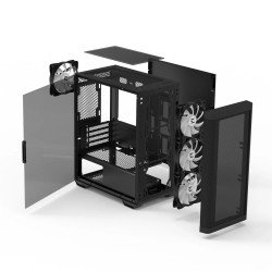 Кутии и Захранвания ZALMAN кутия Case mATX - M4 Black - Addressable RGB, Tempered Glass, 4 fans included