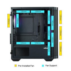 Кутии и Захранвания ZALMAN кутия Case mATX - M4 Black - Addressable RGB, Tempered Glass, 4 fans included