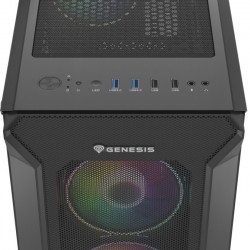 Кутии и Захранвания GENESIS Gaming PC Case IRID 505 ARGB V2 Midi Tower Window Black