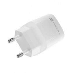 Аксесоари за лаптопи Natec USB Charger  Ribera Gan 1X USB-A + 1X USB-C 30W, White