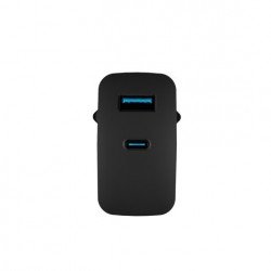 Аксесоари за лаптопи Natec USB Charger  Ribera Gan 1X USB-A + 1X USB-C 45W, Black