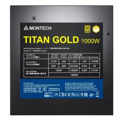 Кутии и Захранвания Montech захранване TITAN GOLD 1000, PSU ATX3.0, 80 Plus Gold, Cybernetics Gold, Full Modular