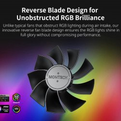 Охладител / Вентилатор Montech вентилатор RX120 PWM, REVERSE Fan, 120mm, ARGB, Black